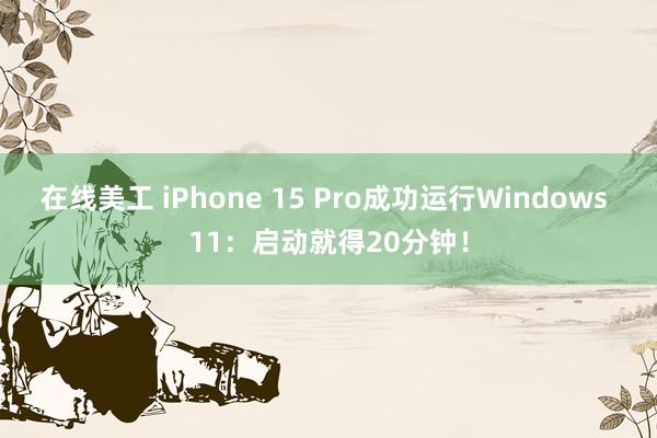 在线美工 iPhone 15 Pro成功运行Windows 11：启动就得20分钟！