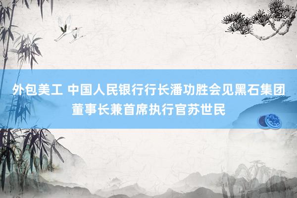 外包美工 中国人民银行行长潘功胜会见黑石集团董事长兼首席执行官苏世民